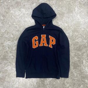 GAP Kids Dark Blue Hoodie with Orange Logo Size S (6-7)